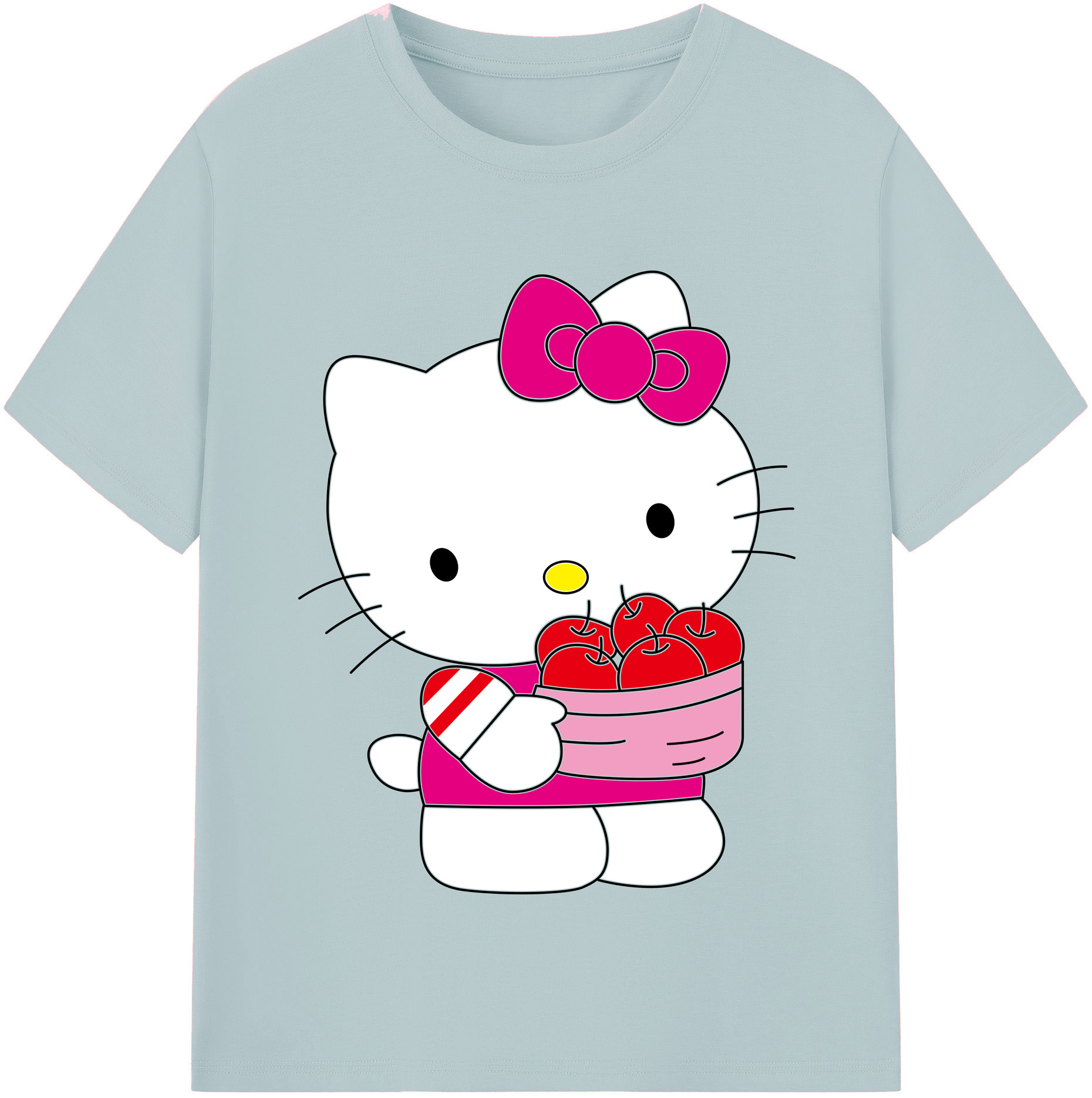 （画像用） Hello Kitty ハローキティ 綿100％半袖Tシャツ（フロントプリント）